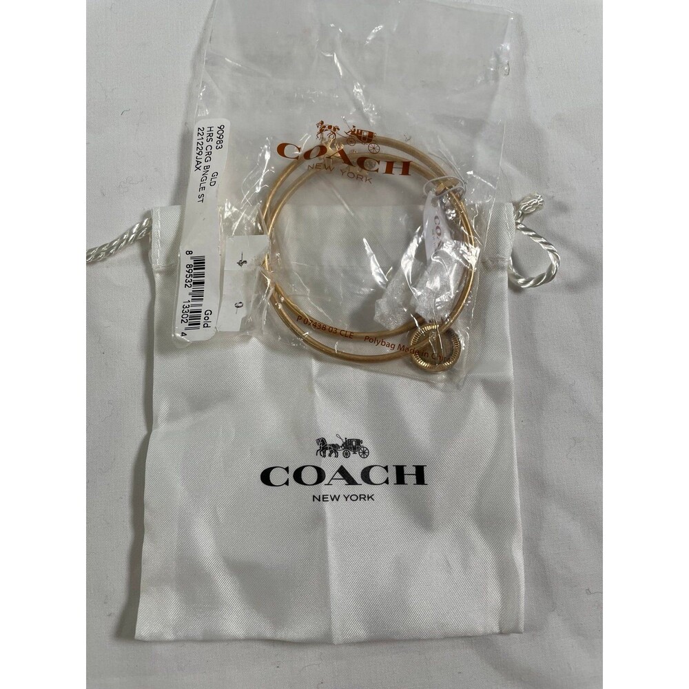NWT Coach Gold Tone Horse And Carriage Coin Bangle